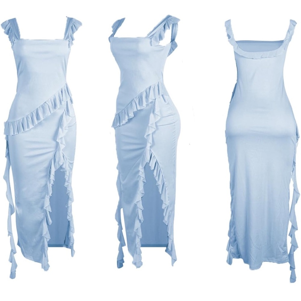 Blue Ruffle Dress - Picture 3 of 3